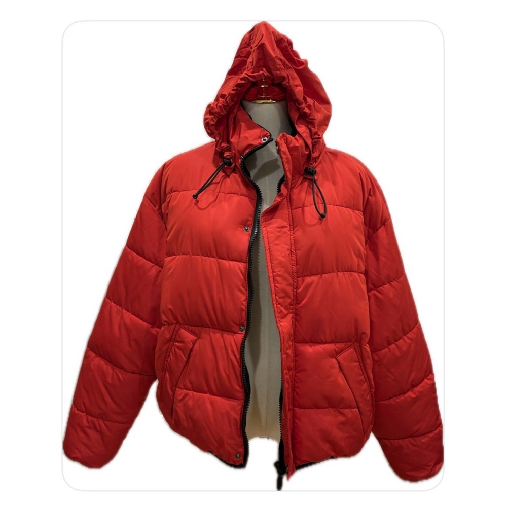 Urban Outfitters Red Hooded Puffer Jacket M